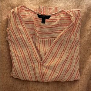 Banana Republic Pink and White Striped Blouse